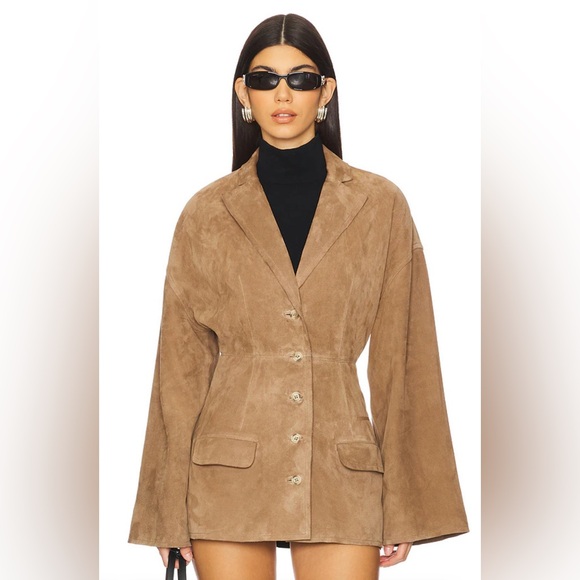 EAVES Salta Suede Jacket in Tan - Picture 1 of 4